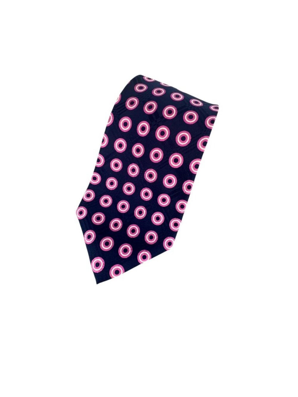 Polo Ralph Lauren Mens Tie Blue Pink Silk Hand Made Geometric Circles USA
